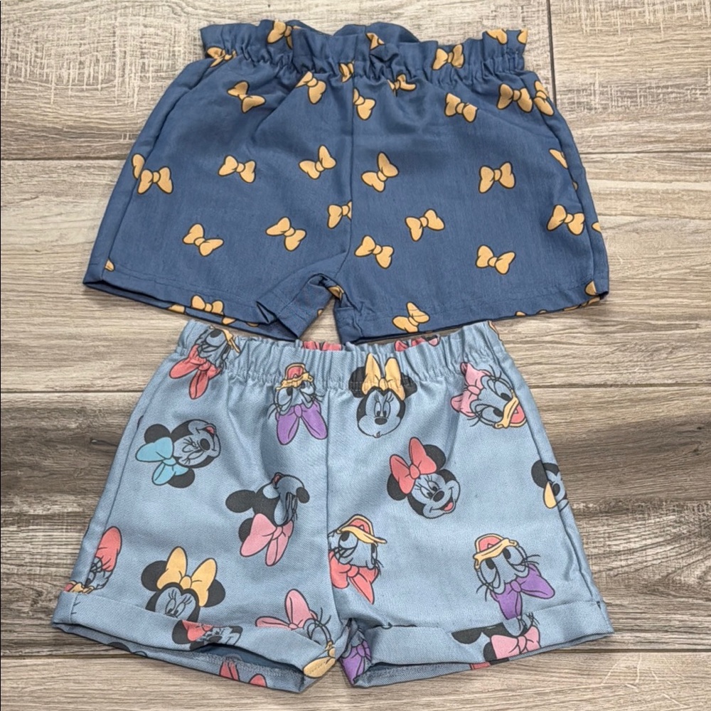 NWOT Disney Cute Minnie & Daisy Print Shorts Set (two shorts)